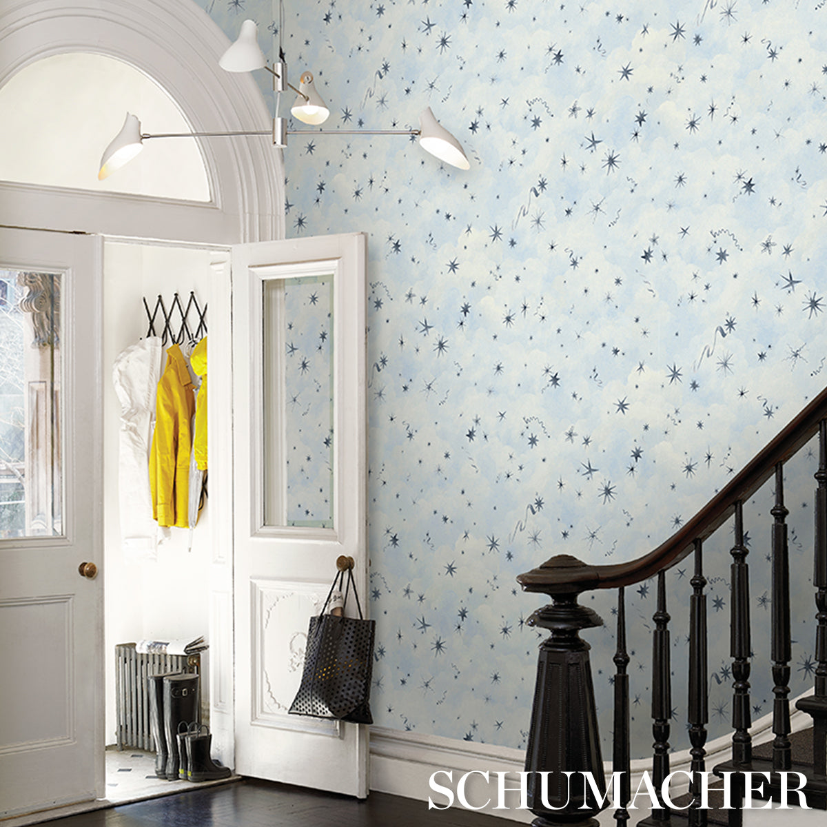 Schumacher Luminaries Clear Blue Wallpaper - Eade's Wallpaper