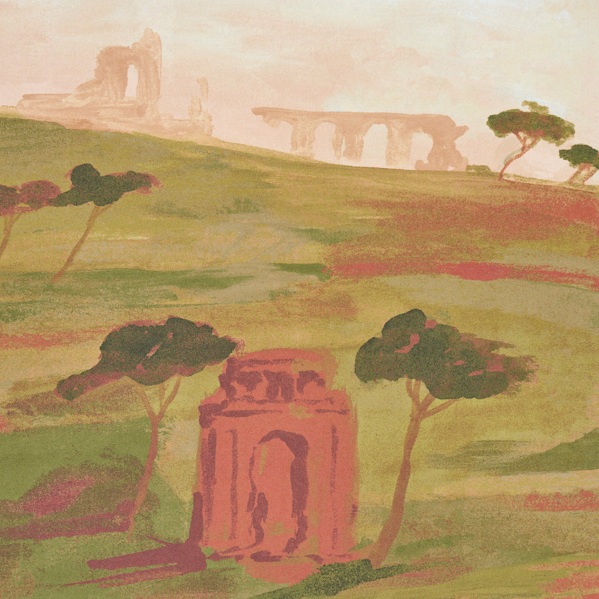 Schumacher Appian Way 4 Panel Set Daylight Wallpaper