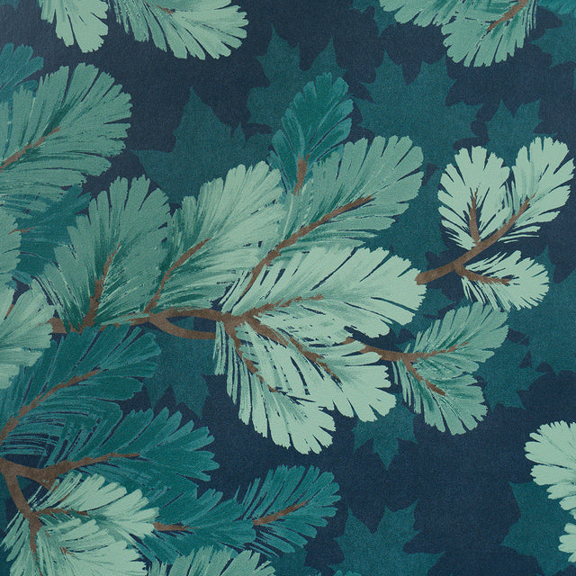Schumacher 5016070 COVEY HEDGE in MIDNIGHT Wallpaper - A COU