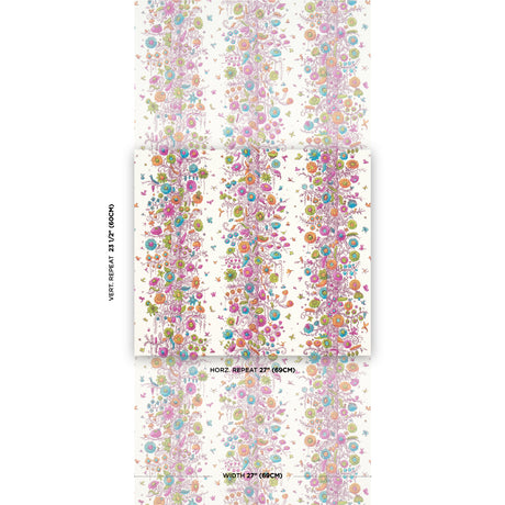Schumacher Edward Steed'S Towers Of Flowers Multicolor Burst Wallpaper