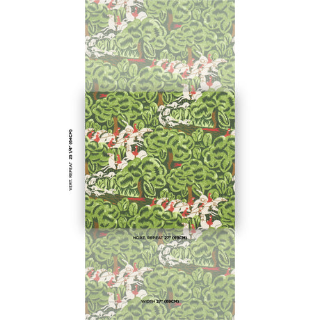 Schumacher Margaret Schloeman'S Fox Chase Forest Wallpaper - Eade's Wallpaper