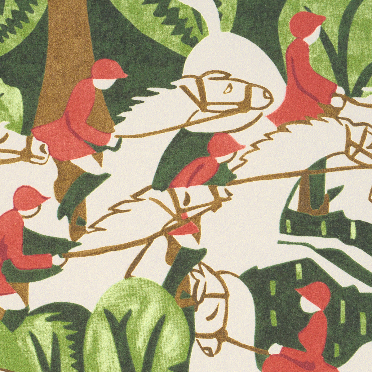 Schumacher Margaret Schloeman'S Fox Chase Forest Wallpaper - Eade's Wallpaper