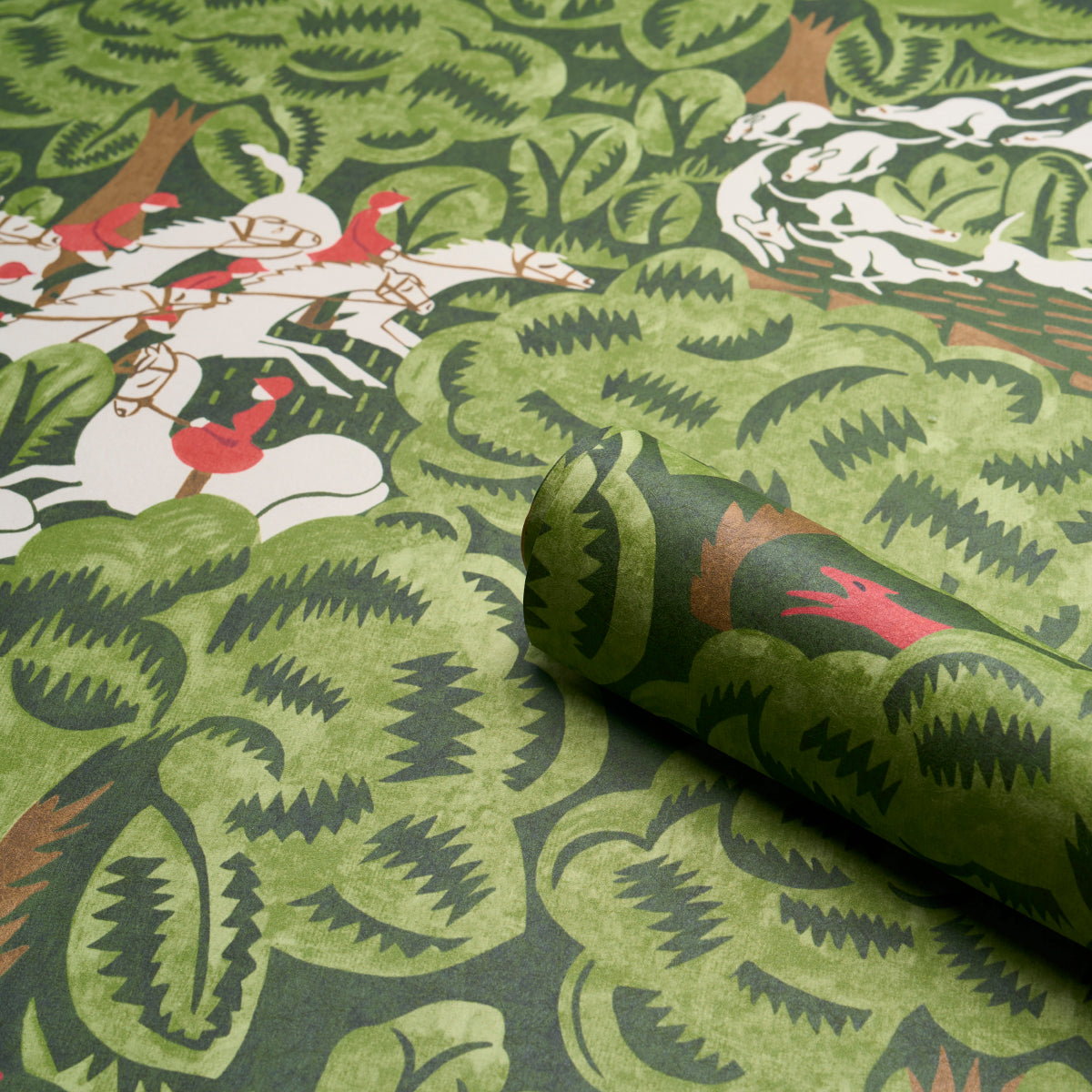 Schumacher Margaret Schloeman'S Fox Chase Forest Wallpaper - Eade's Wallpaper