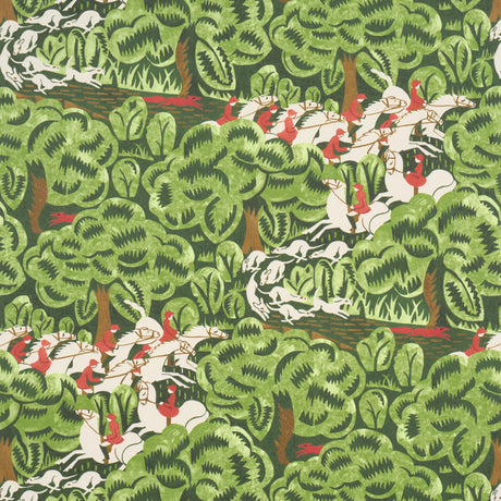 Schumacher Margaret Schloeman'S Fox Chase Forest Wallpaper - Eade's Wallpaper
