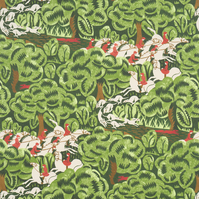 Schumacher Margaret Schloeman'S Fox Chase Forest Wallpaper - Eade's Wallpaper