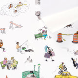 Schumacher Joana Avillez'S Street Scenes Multicolor On White Wallpaper