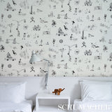Schumacher Joana Avillez'S Street Scenes Black & White Wallpaper