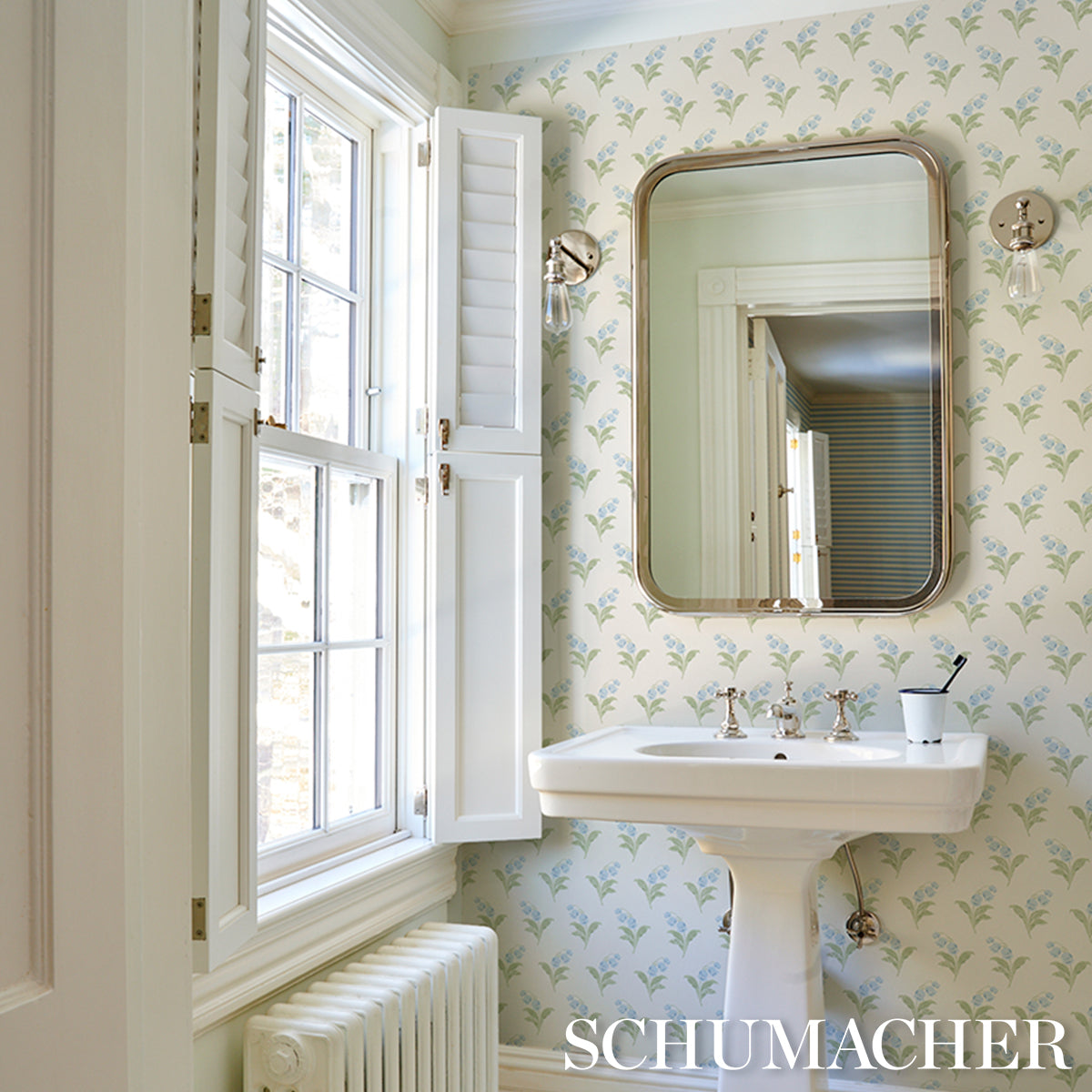 Schumacher Lily Of The Valley Bluebell Wallpaper - Eade's Wallpaper