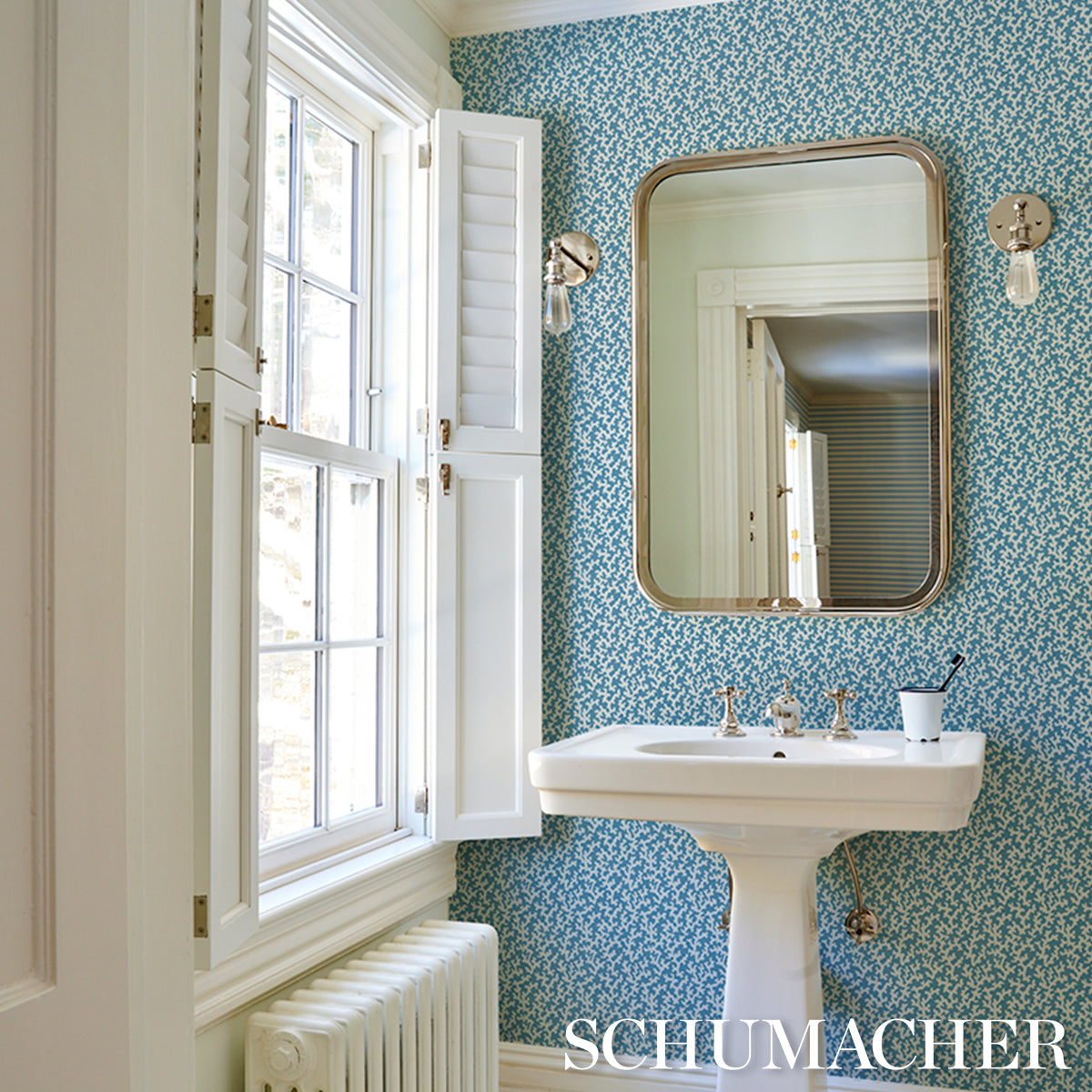 Schumacher Folly Marine Wallpaper