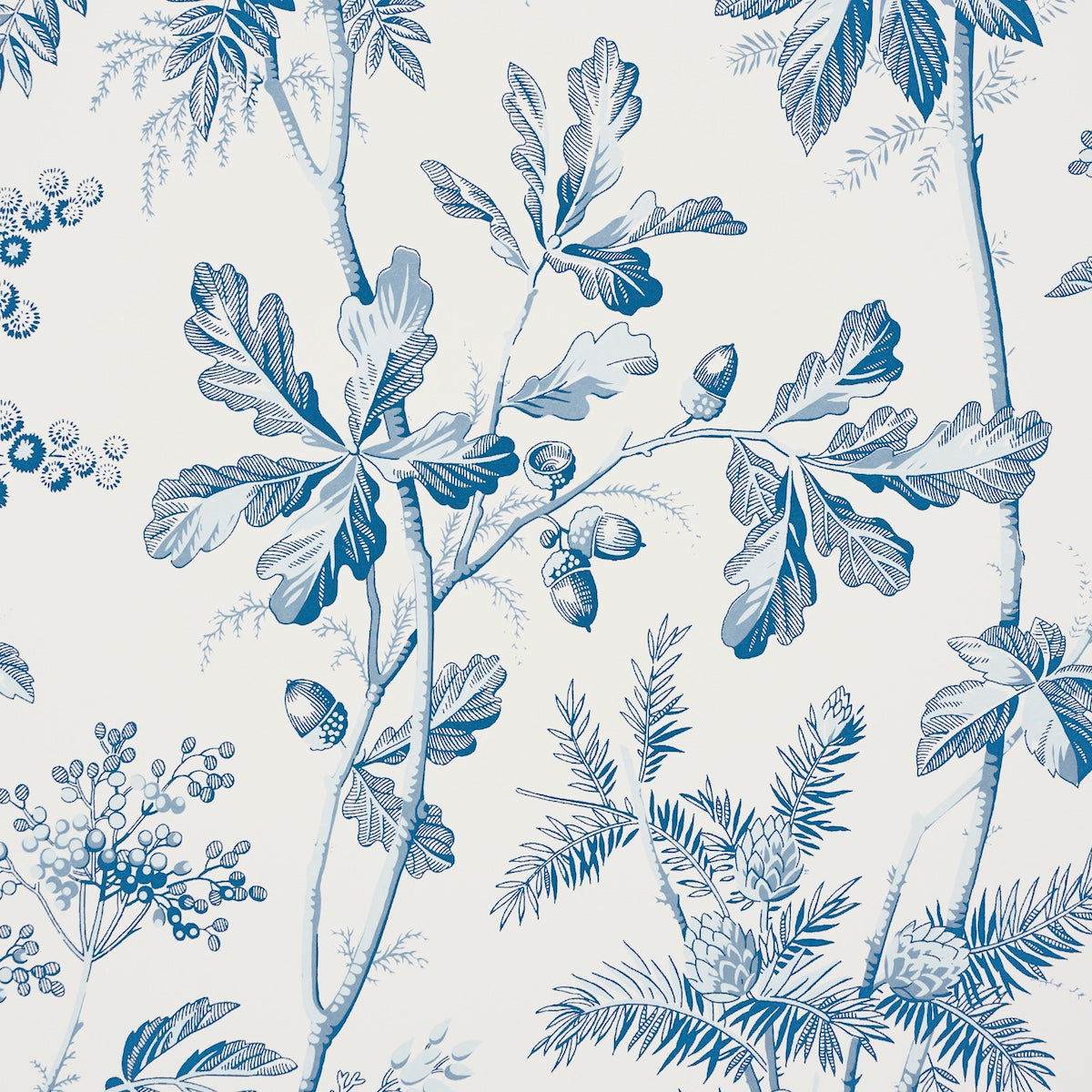 Schumacher 5016351 BRANTWOOD VINE in PORCELAIN Wallpaper - A