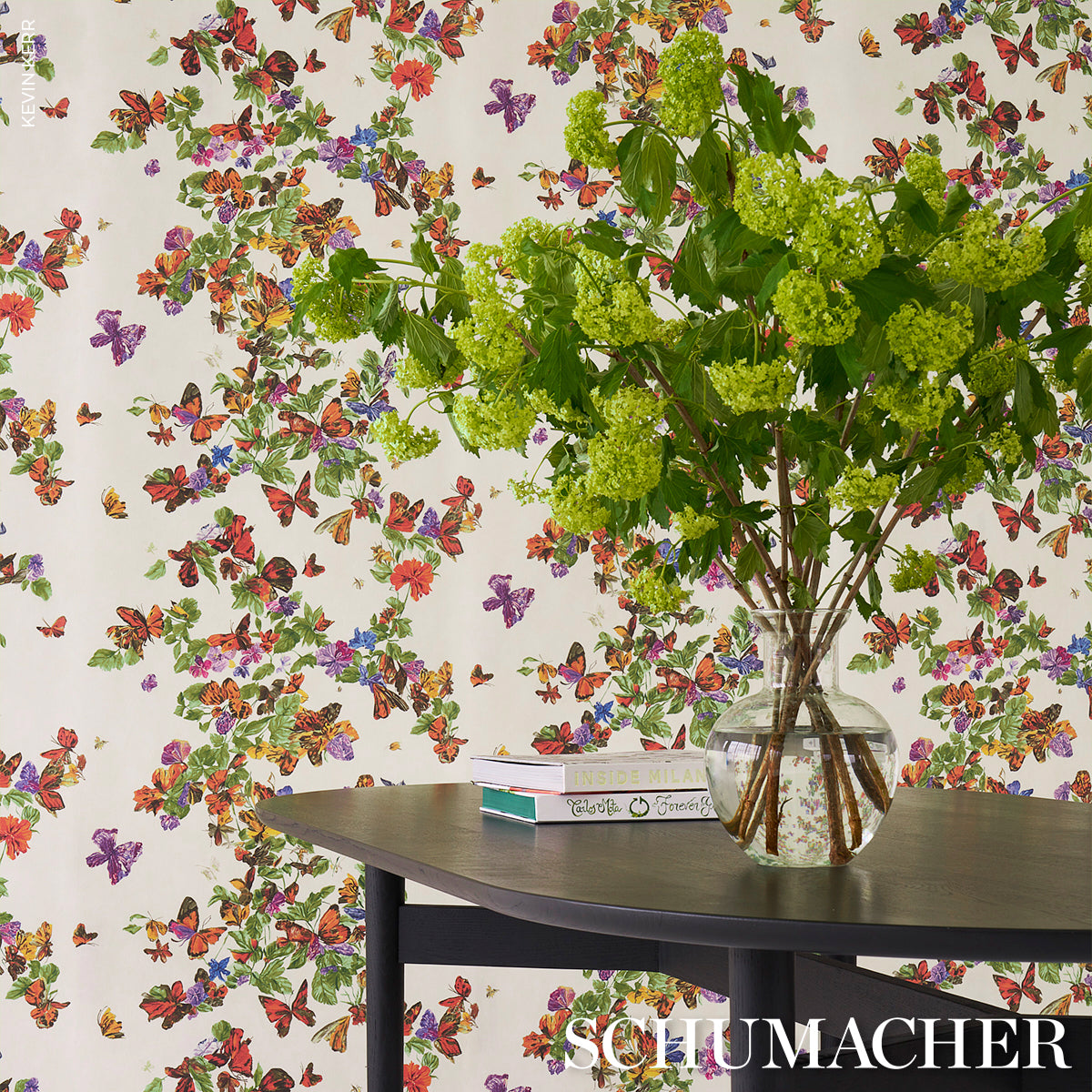 Schumacher Pyne Butterfly Monarch Orange Wallpaper - Eade's Wallpaper