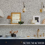 Schumacher Leaf Bloom Charcoal Wallpaper - Eade's Wallpaper