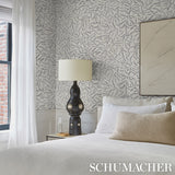 Schumacher Leaf Bloom Charcoal Wallpaper - Eade's Wallpaper