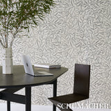 Schumacher Leaf Bloom Charcoal Wallpaper - Eade's Wallpaper