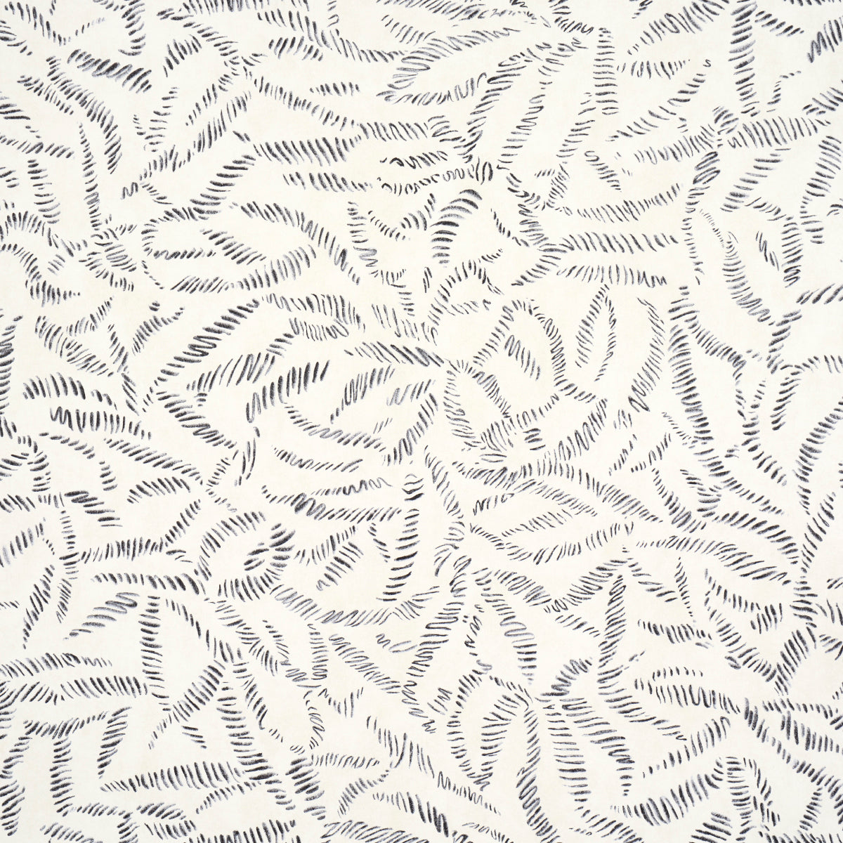 Schumacher Leaf Bloom Charcoal Wallpaper - Eade's Wallpaper