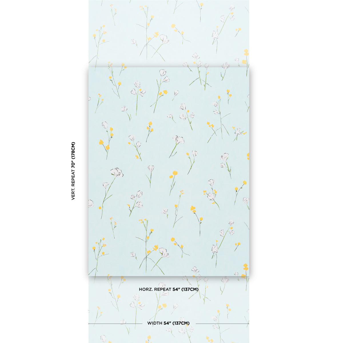 Schumacher Alex'S Floral Mist Blue Wallpaper