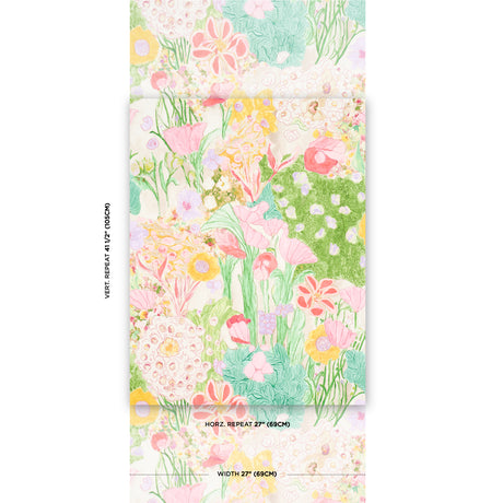 Schumacher Frank'S Garden Pink & Green Wallpaper