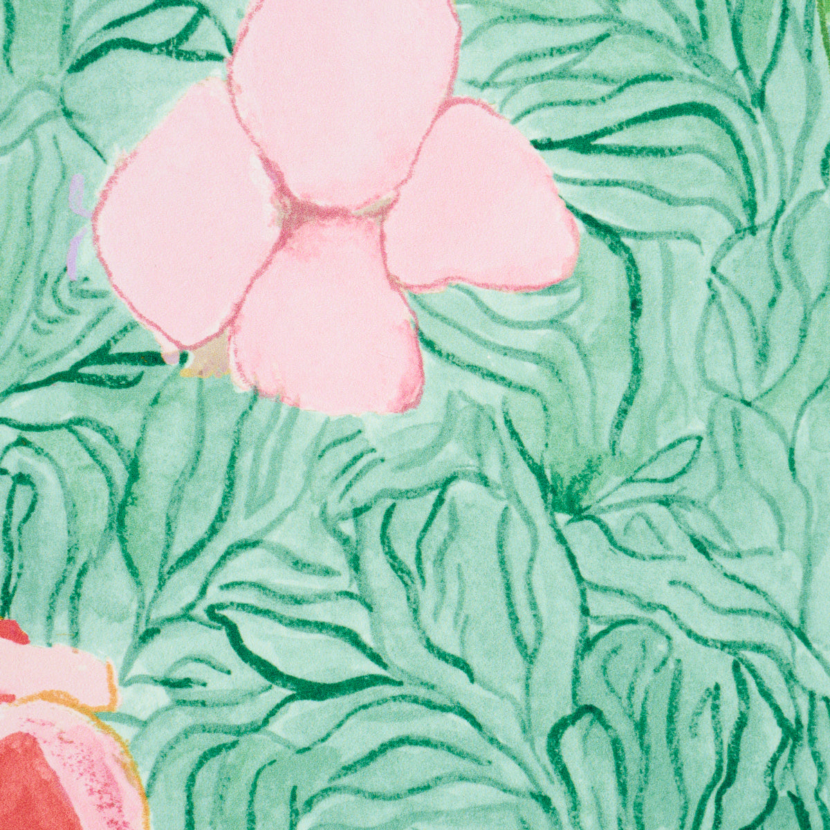Schumacher Frank'S Garden Pink & Green Wallpaper