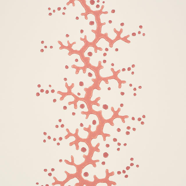 Schumacher 5016450 CORAL STRIPE in CORAL Wallpaper - WALLFLO