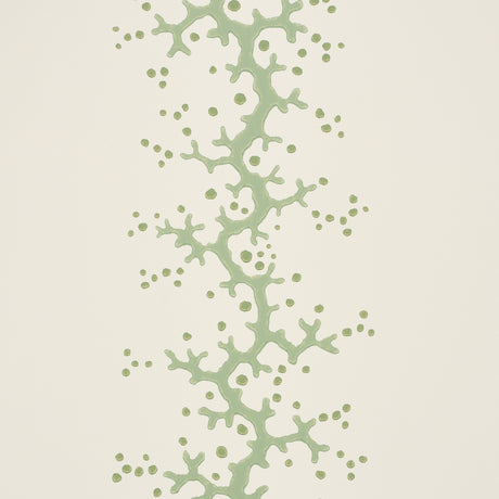 Schumacher 5016452 CORAL STRIPE in GREEN Wallpaper - WALLFLO