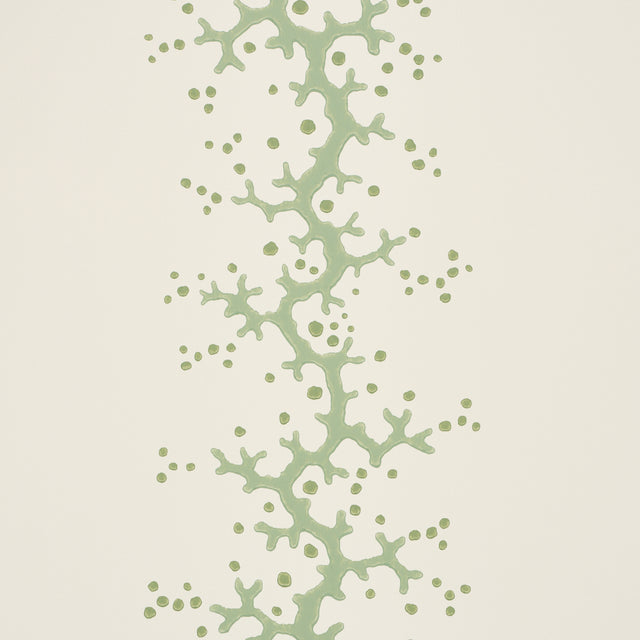 Schumacher 5016452 CORAL STRIPE in GREEN Wallpaper - WALLFLO