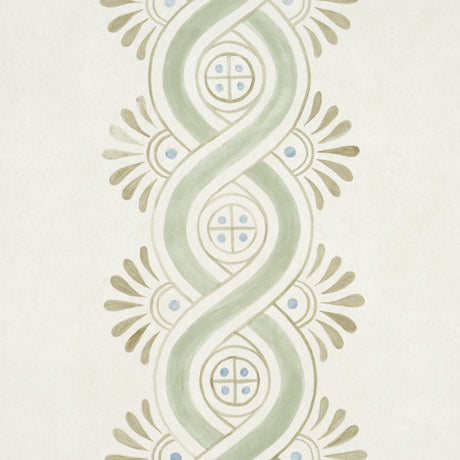 Schumacher 5016461 LEONIDIS STRIPE in GREEN Wallpaper - WALL