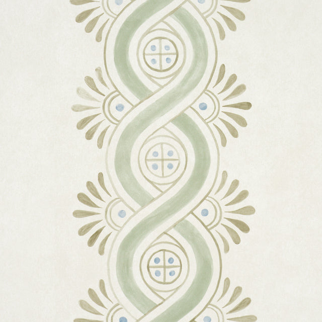 Schumacher 5016461 LEONIDIS STRIPE in GREEN Wallpaper - WALL