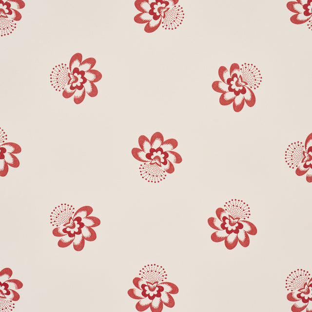 Schumacher 5016480 AUCLAIR FLORAL in RED Wallpaper - WALLFLO