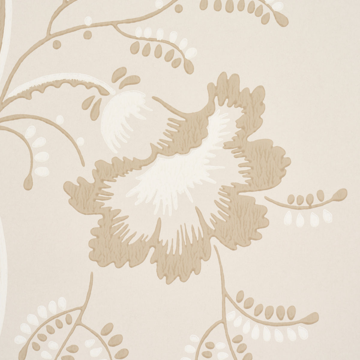 Schumacher 5016492 BELL FLOWERS in NEUTRAL Wallpaper - WALLF