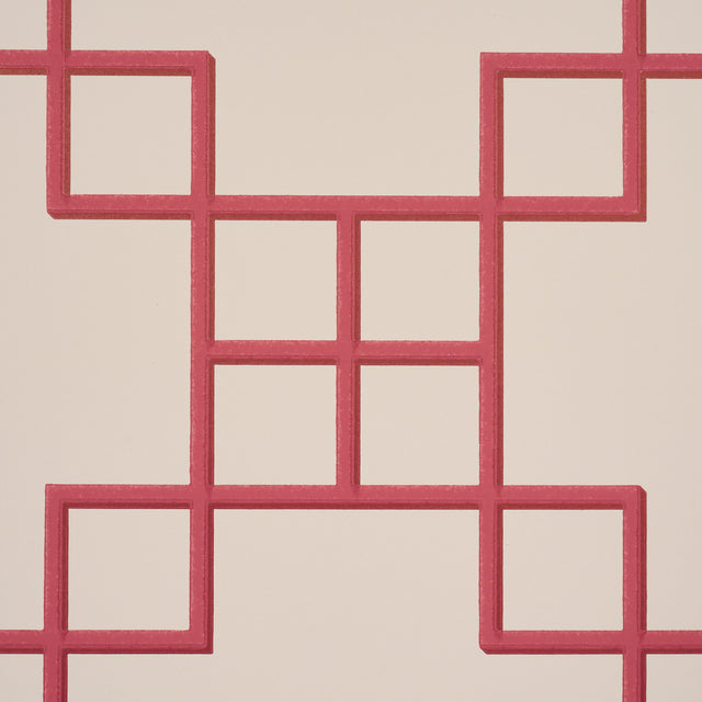 Schumacher 5016502 GEORGETTE TRELLIS in RED Wallpaper - A LO