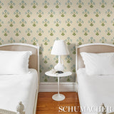 Schumacher Saranda Flower Sisal Sky Wallpaper