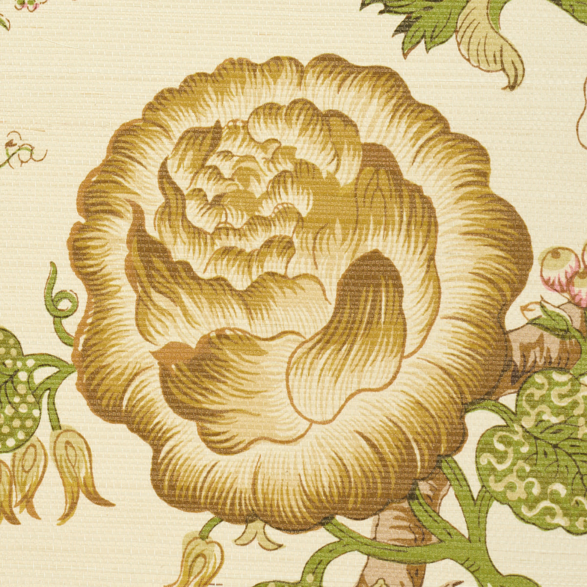Schumacher Josephine Sisal Citron Wallpaper