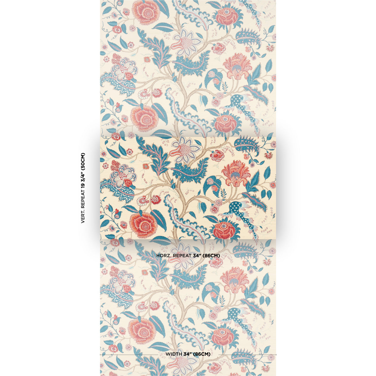 Schumacher Sinhala Sisal Rouge & Indigo Wallpaper - Eade's Wallpaper