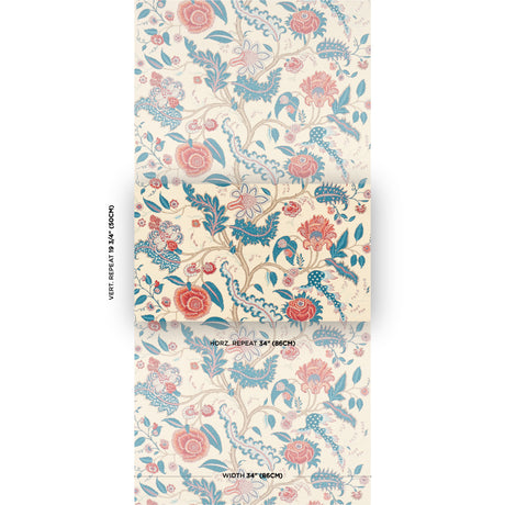 Schumacher Sinhala Sisal Rouge & Indigo Wallpaper - Eade's Wallpaper