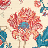 Schumacher Sinhala Sisal Rouge & Indigo Wallpaper - Eade's Wallpaper