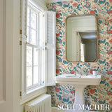 Schumacher Sinhala Sisal Rouge & Indigo Wallpaper - Eade's Wallpaper
