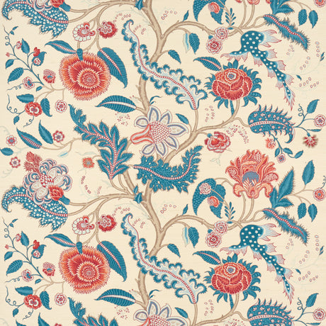 Schumacher Sinhala Sisal Rouge & Indigo Wallpaper - Eade's Wallpaper