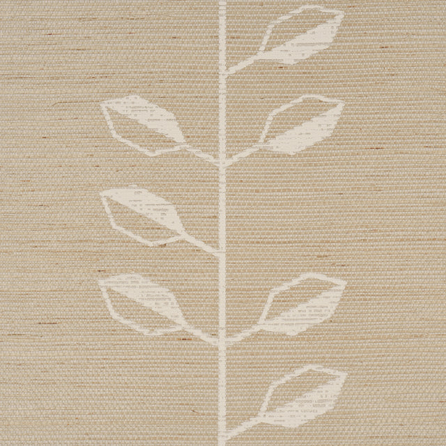 Schumacher 5016700 GEO LEAF SISAL in BONE & WHITE Wallpaper 