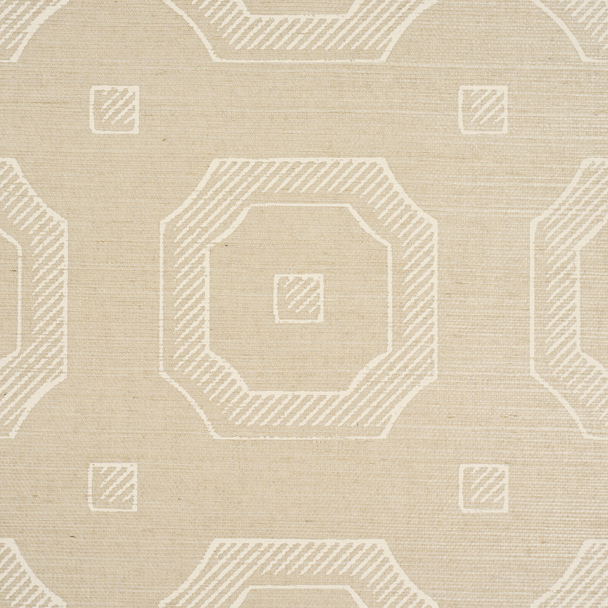 Schumacher 5016731 BEVELED FRAME SISAL in OYSTER Wallpaper -