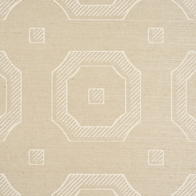 Schumacher 5016731 BEVELED FRAME SISAL in OYSTER Wallpaper -