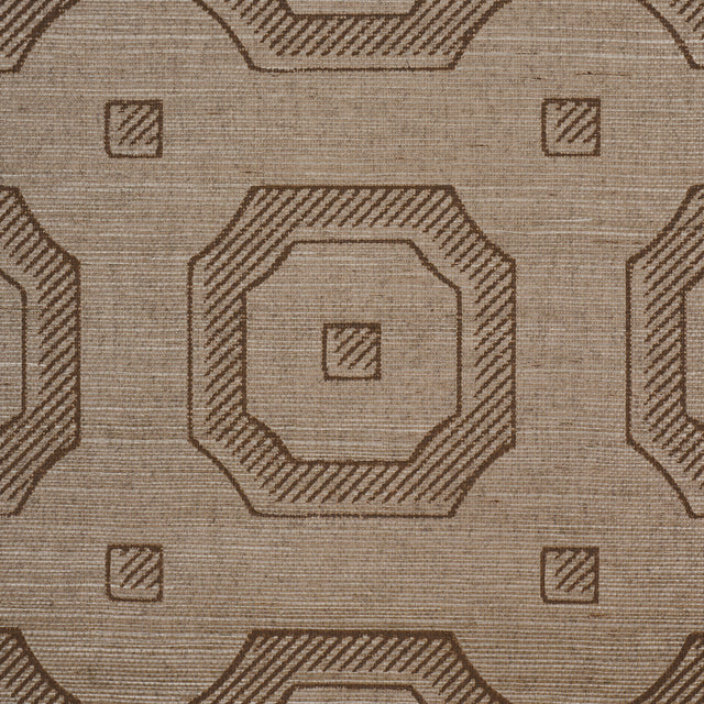 Schumacher 5016732 BEVELED FRAME SISAL in SEPIA Wallpaper - 