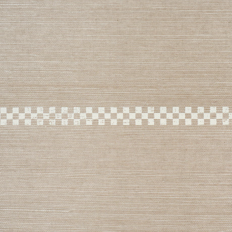 Schumacher 5016750 CHECKERED STRIPE SISAL in FLAX Wallpaper 