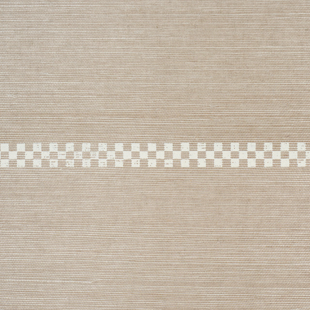 Schumacher 5016750 CHECKERED STRIPE SISAL in FLAX Wallpaper 