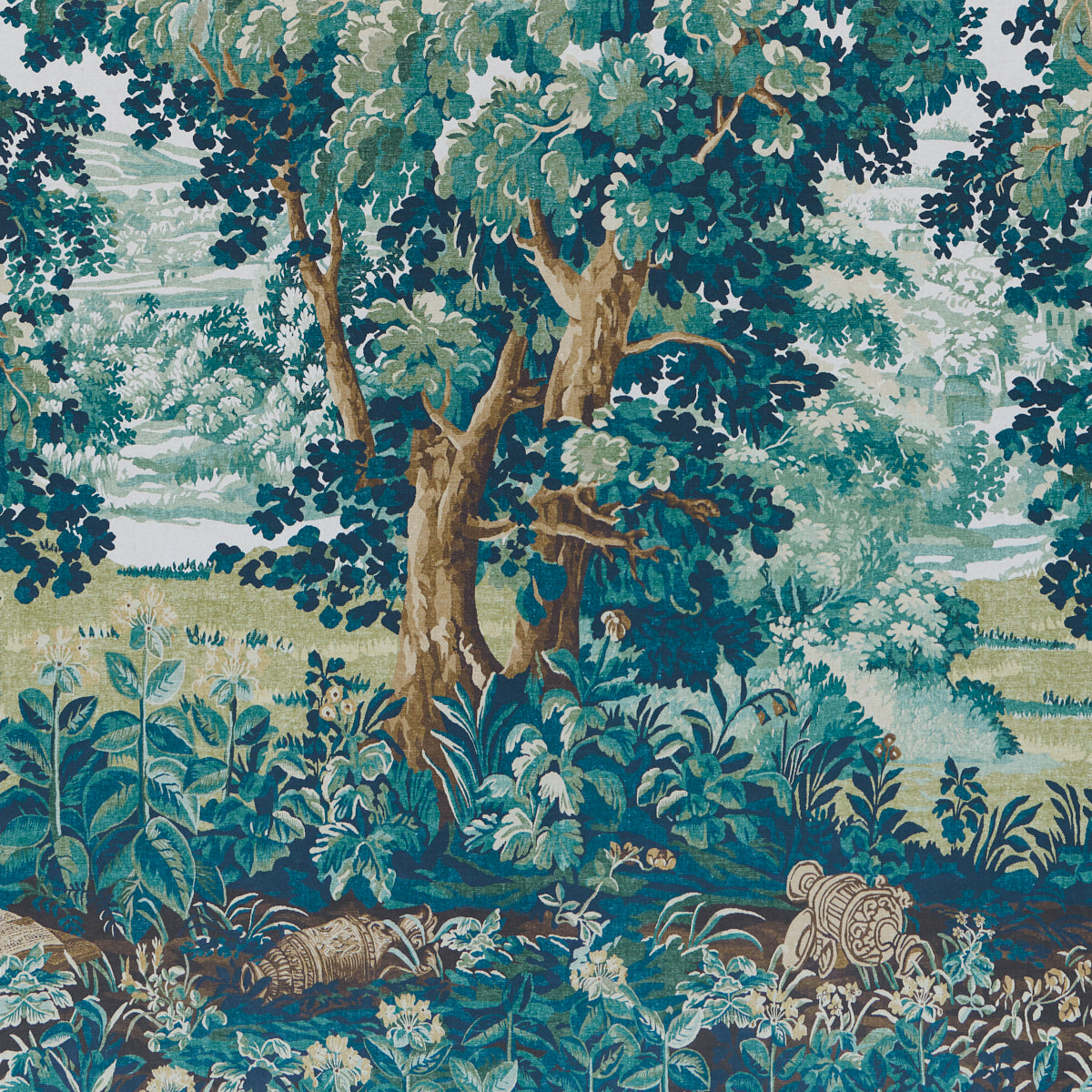 Schumacher 5016820 LA FORÃŠT 3 PANEL SET in AUTUMN GREEN FOR