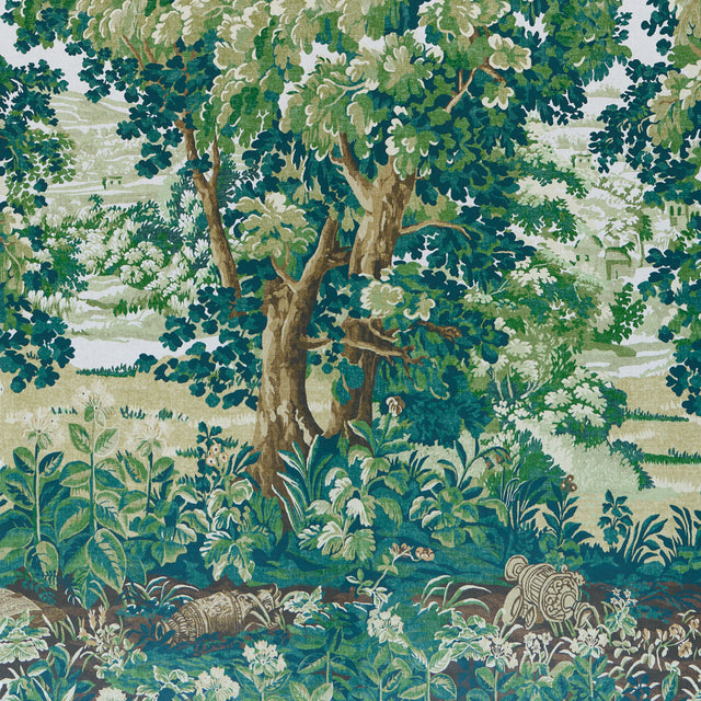 Schumacher 5016821 LA FORÃŠT 3 PANEL SET in SPRING GREEN FOR