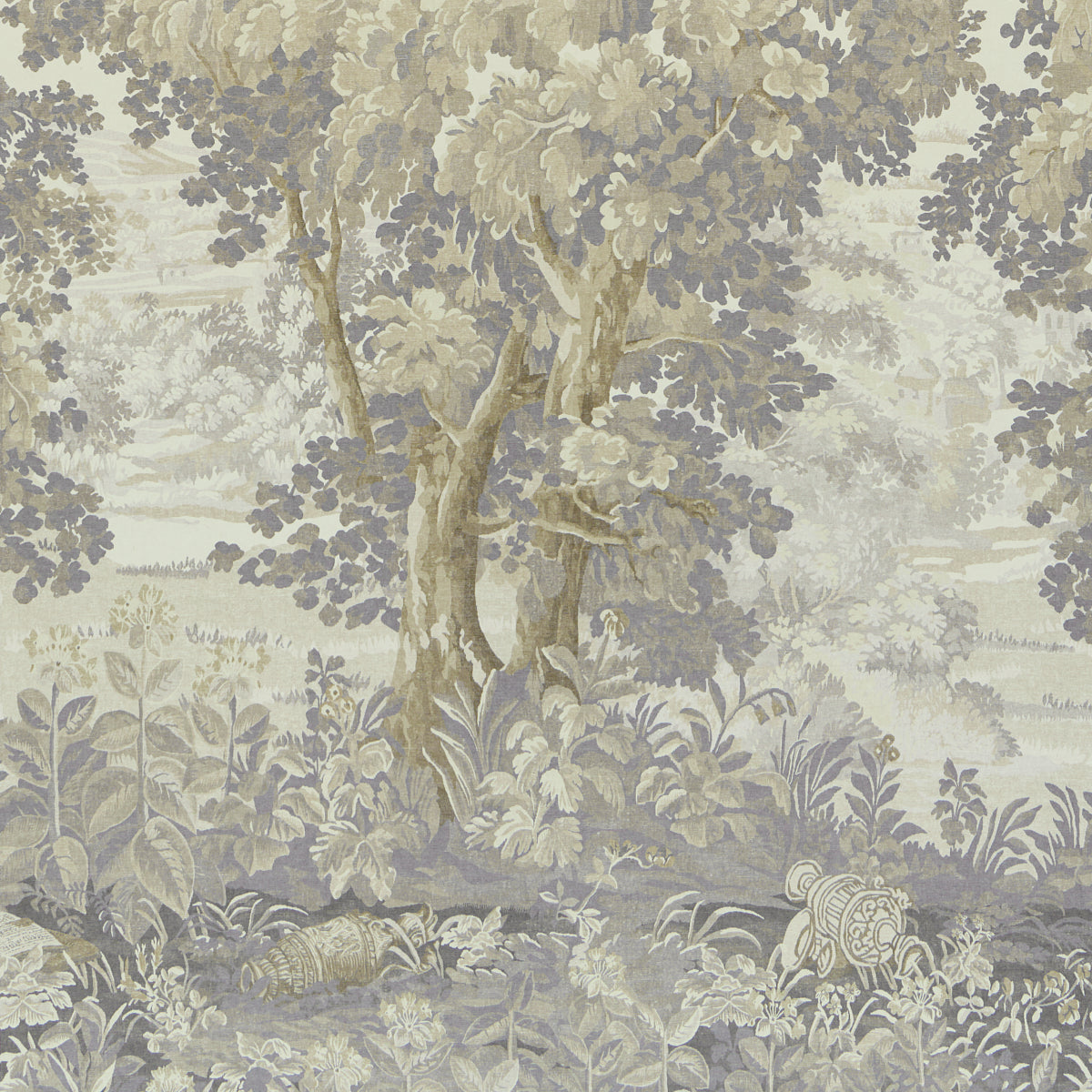Schumacher 5016823 LA FORÃŠT 3 PANEL SET in OYSTER FOREST Wa