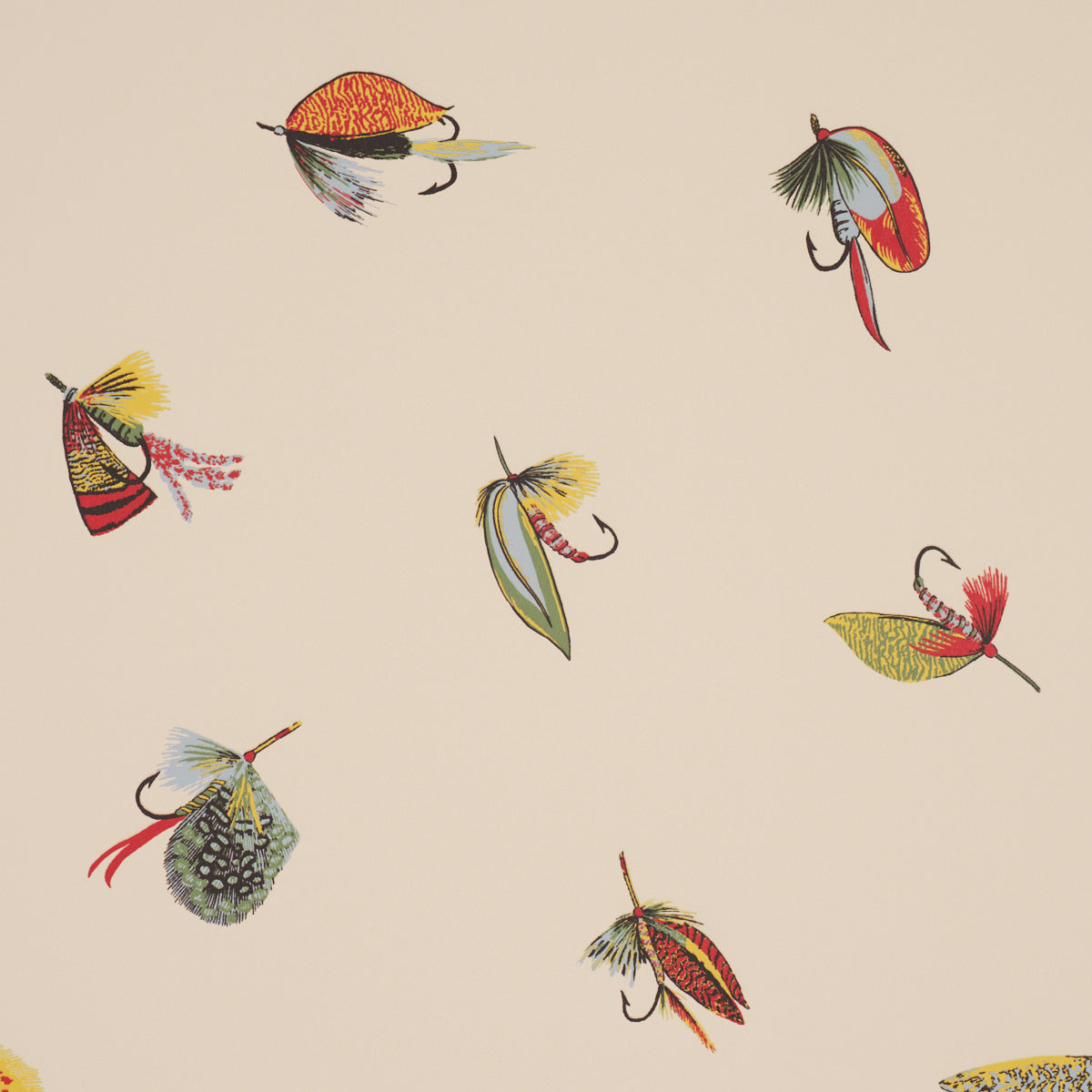Schumacher 5016990 FLY FISHING in IVORY Wallpaper - A COUNTR