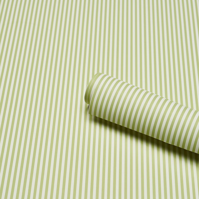 Schumacher 5017193 EMMA STRIPE NARROW in LEAF Wallpaper - PE