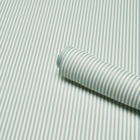 Schumacher 5017194 EMMA STRIPE NARROW in AQUA Wallpaper - PE