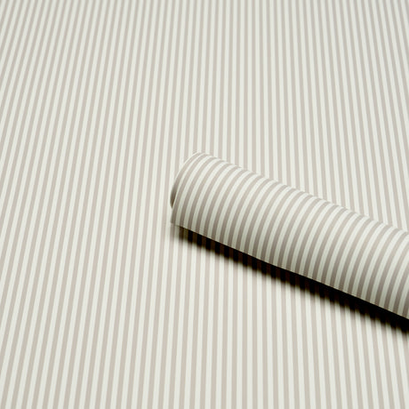 Schumacher 5017198 EMMA STRIPE NARROW in STONE Wallpaper - P